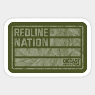 Redline Nation - Staff Car U.S. Army (Worn White on Army Green) Sticker